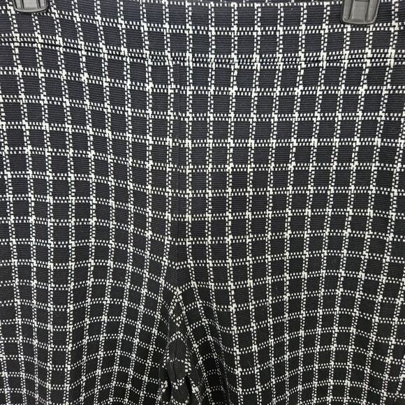 Ann Taylor Black White Checkered Wide Leg High Rise Pants Size 8 Medium Stretch - Picture 5 of 7